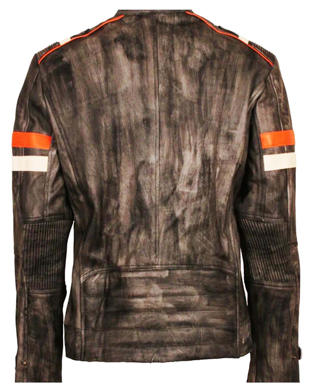 Mens Cafe Racer & Slim Fit Distressed Brown Leather Jacket
