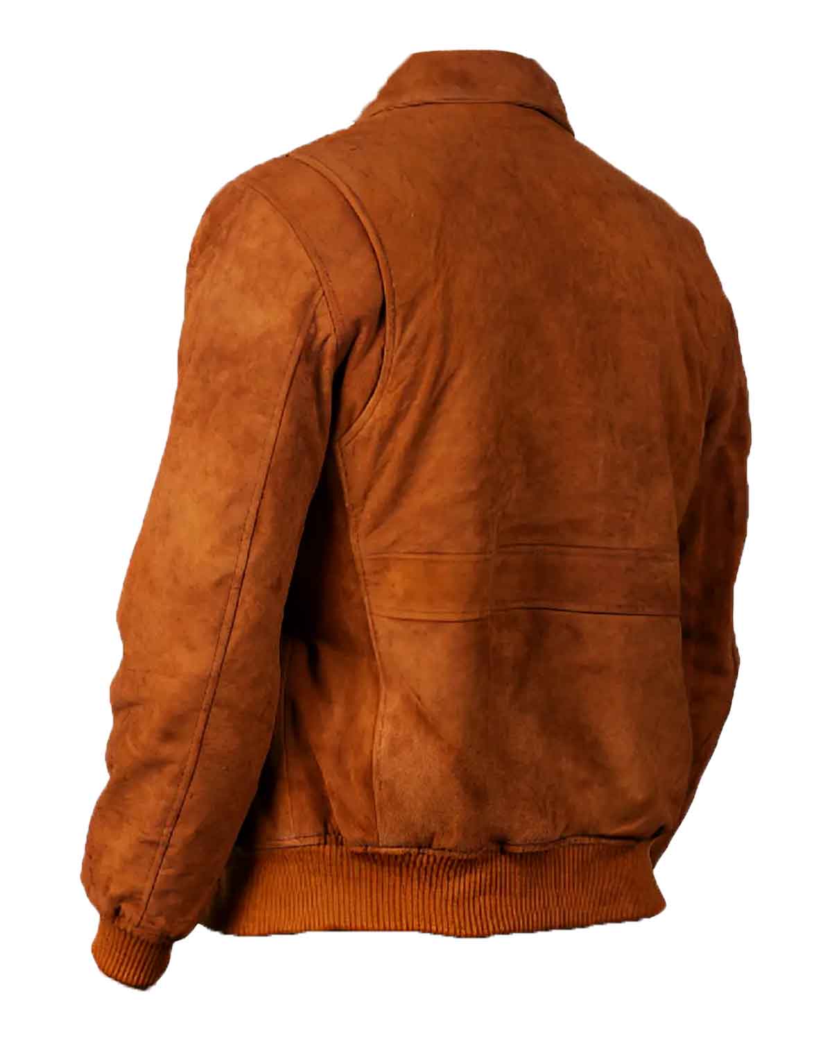 Mens  Brown Suede Bomber Jacket