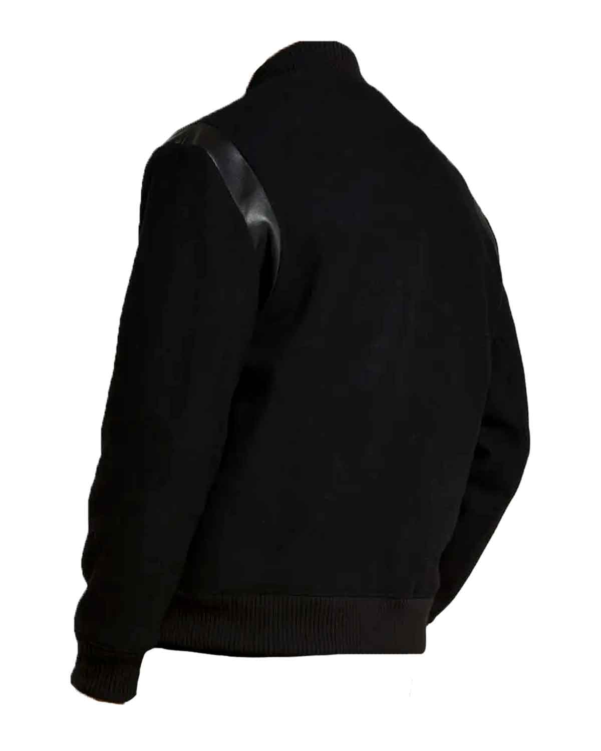 Mens  Classic Black Varsity Jacket