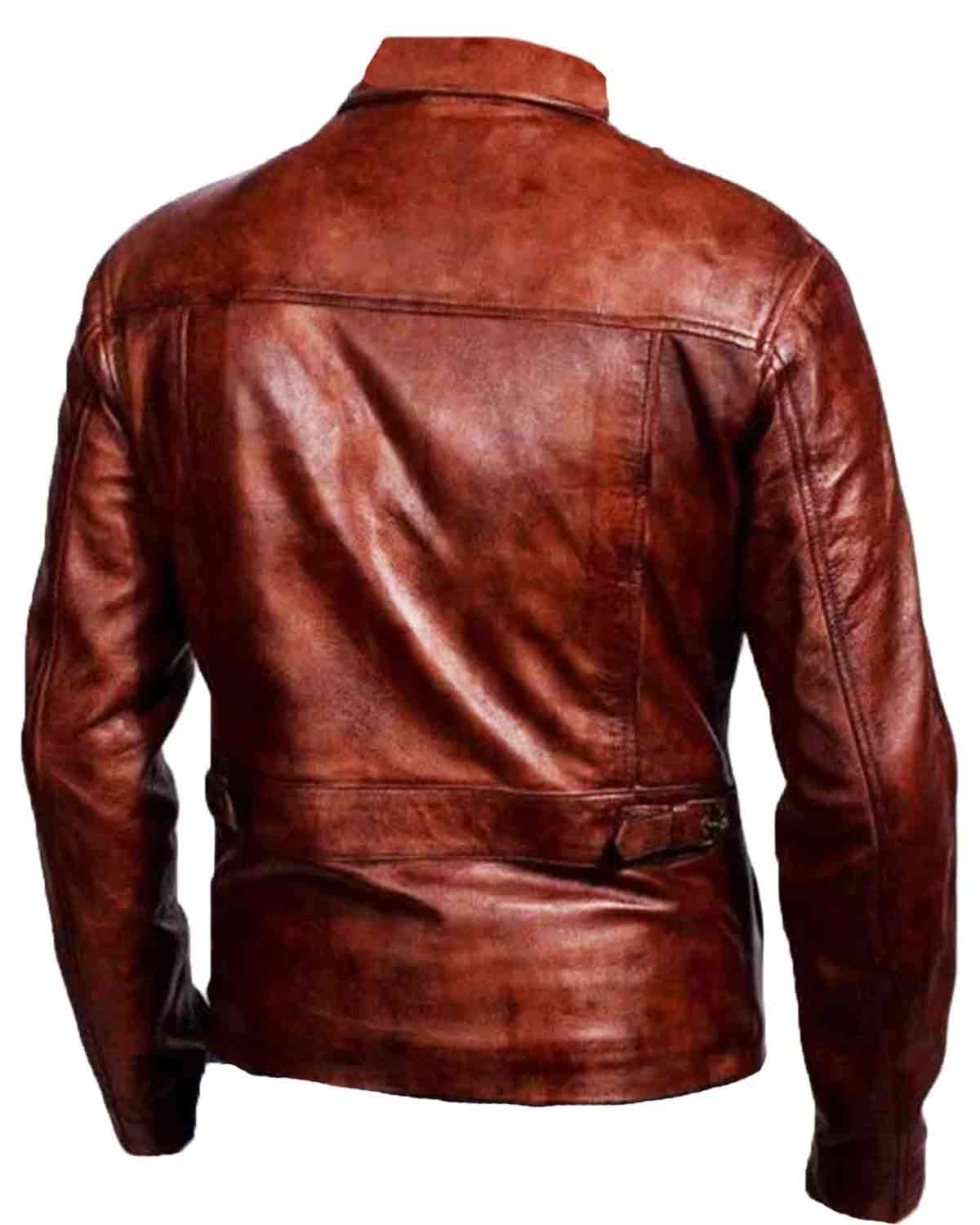 Mens Brown Distressed Leather Jacket