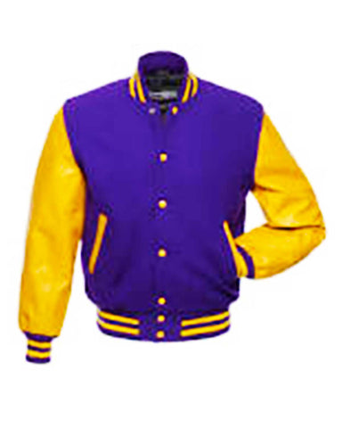 Mens Classic Varsity Purple and Yellow Jacket