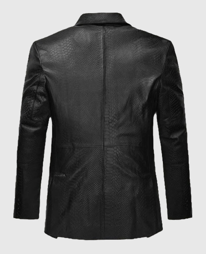 Men's Python Catwalk Leather Black Blazer