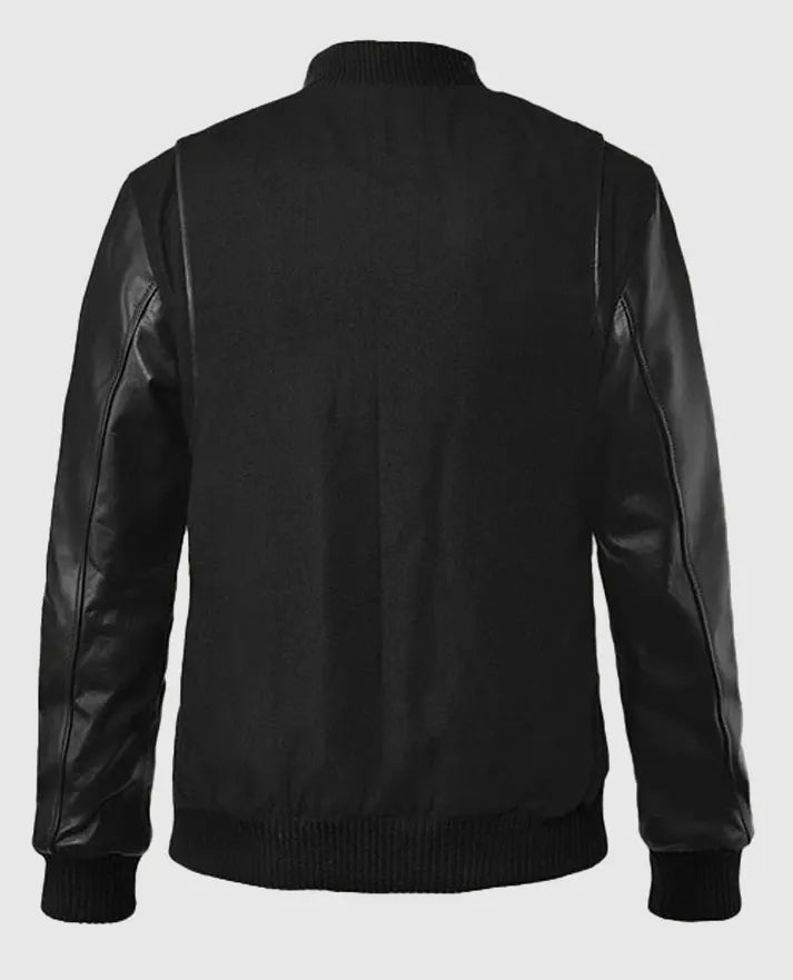 Men's Noir Black Varsity Jacket