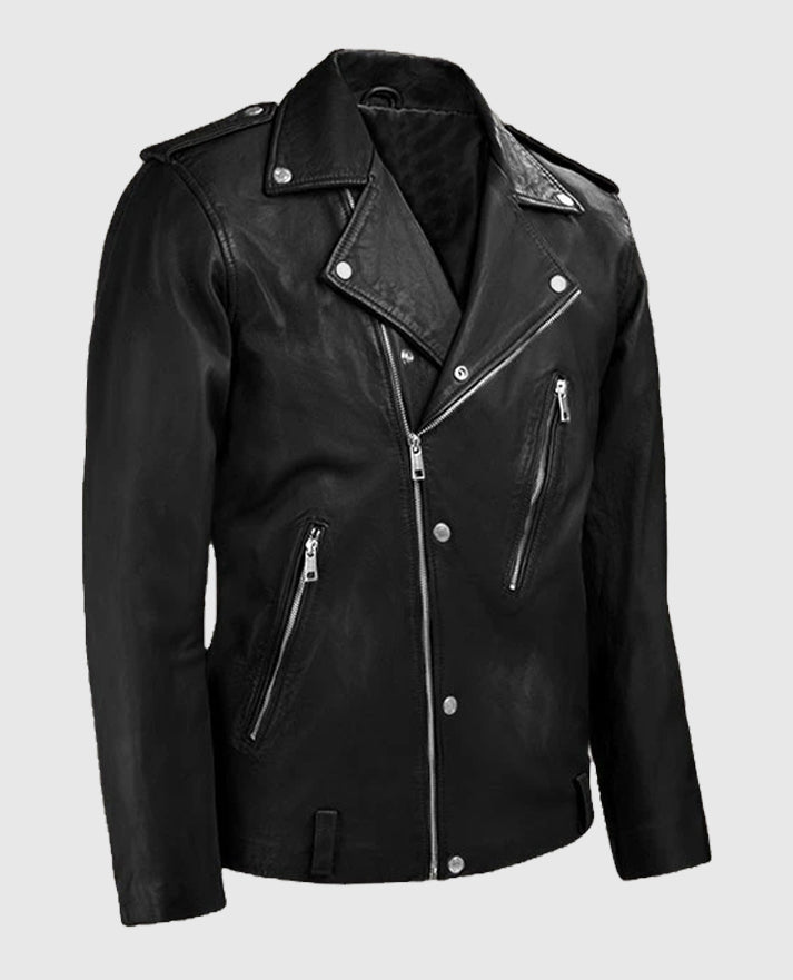 Men's Biker Beast Black  Leather Jacket