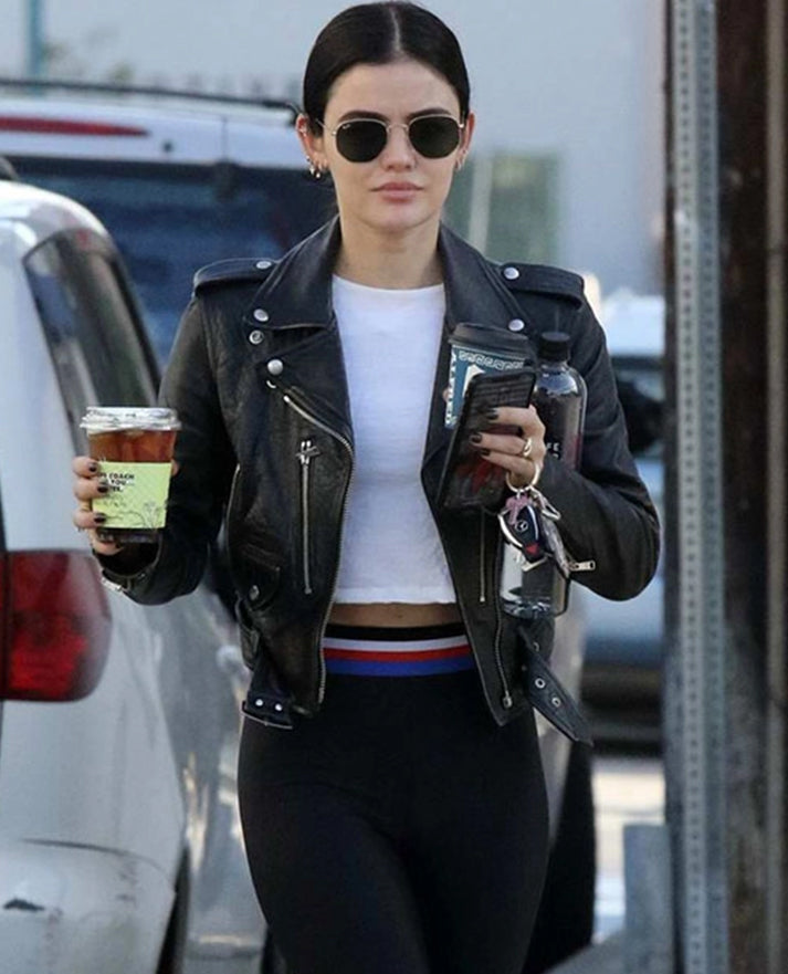 Lucy Hale Black Leather Jacket