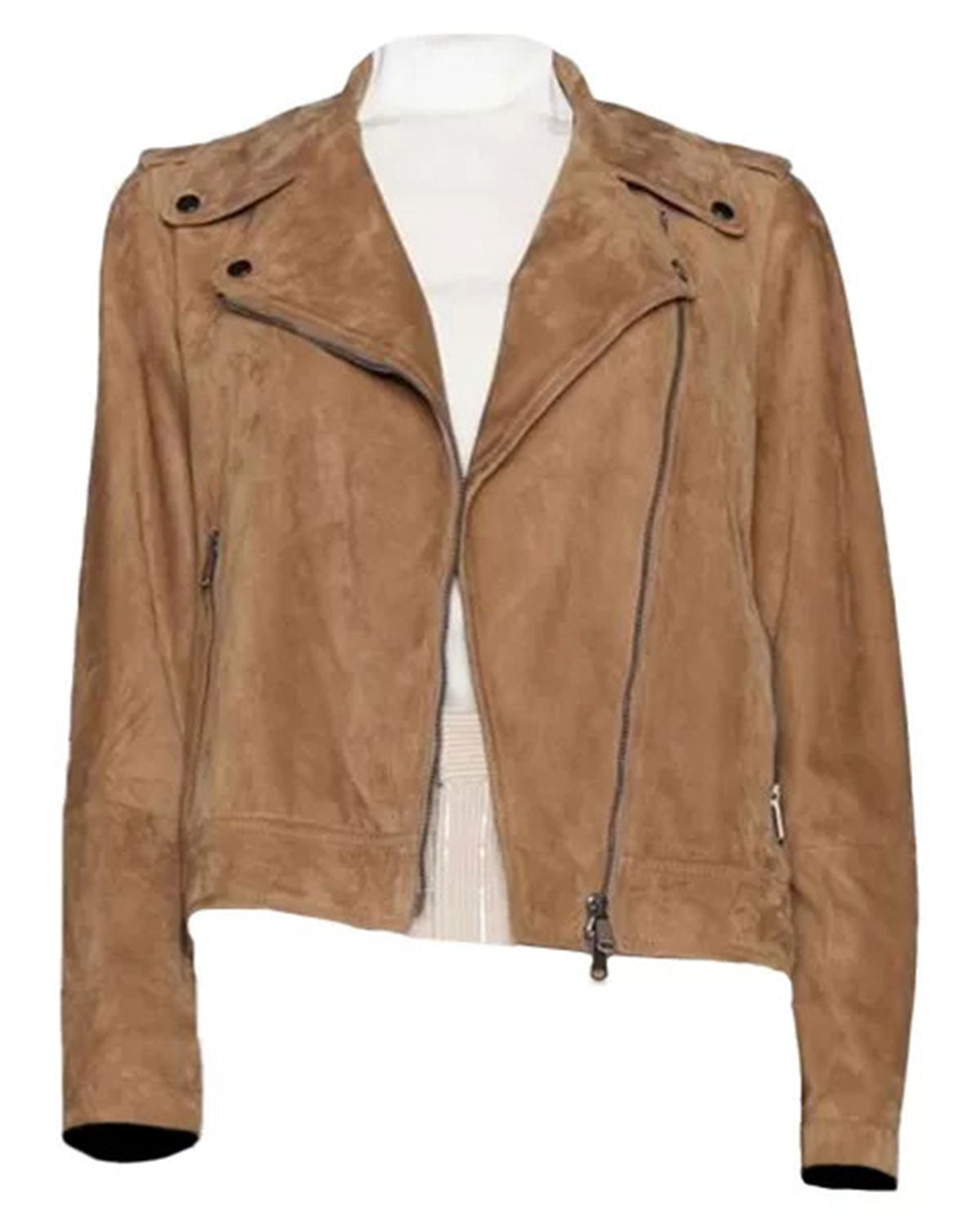 Womens  Brown Suede Leather Jacket