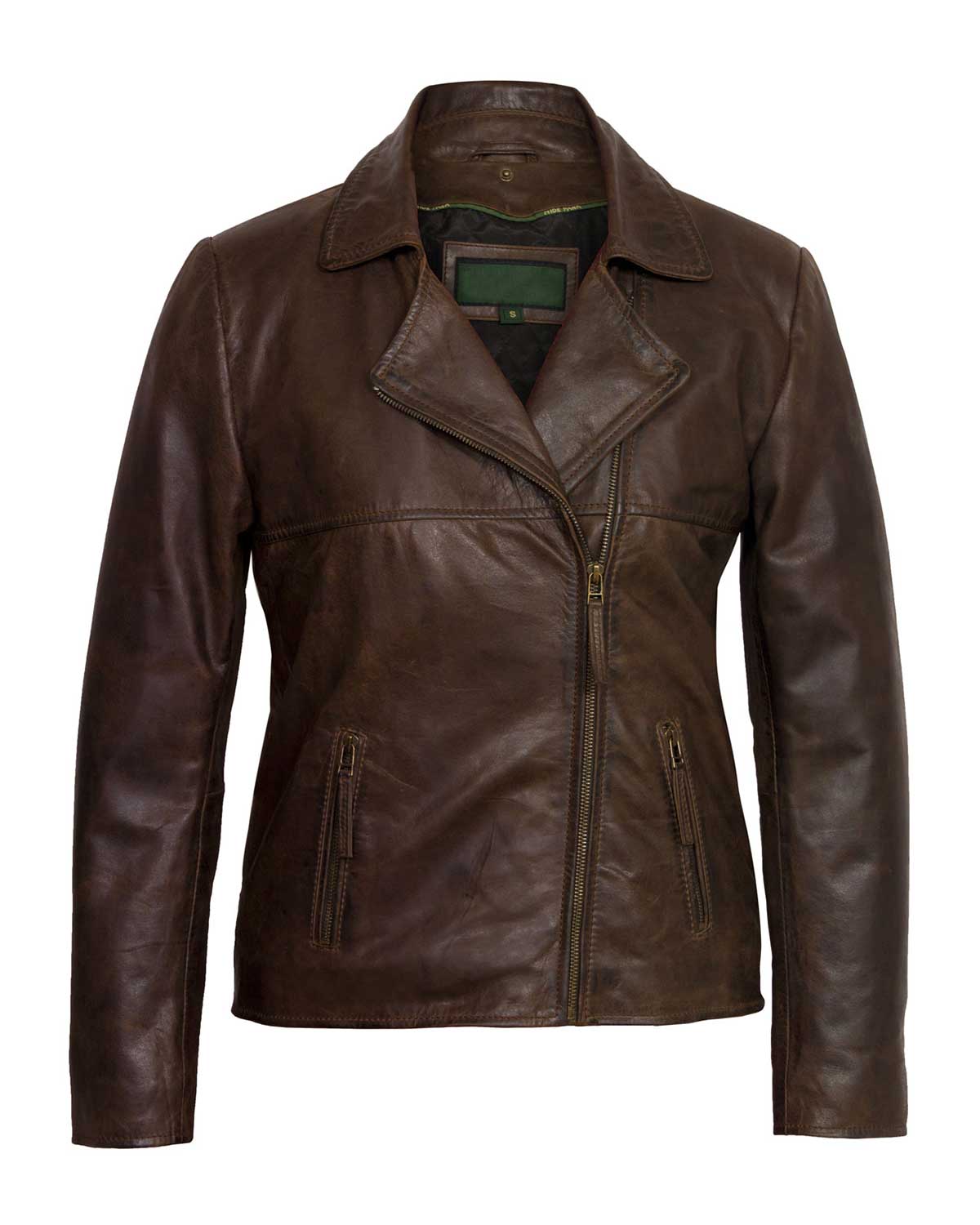 Womens  Brown Leather Flying Jacket