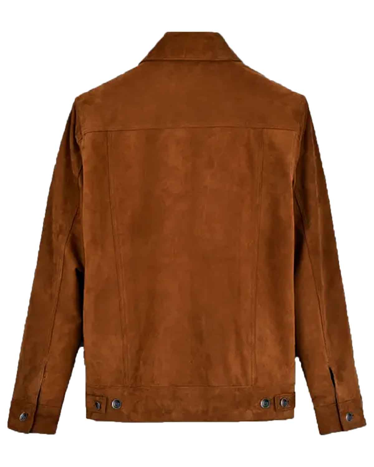 Mens  Brown Suede Leather Jacket