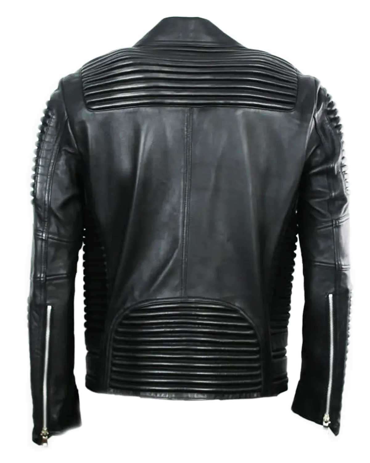 Mens  Godspeed Biker Padded Leather Jacket