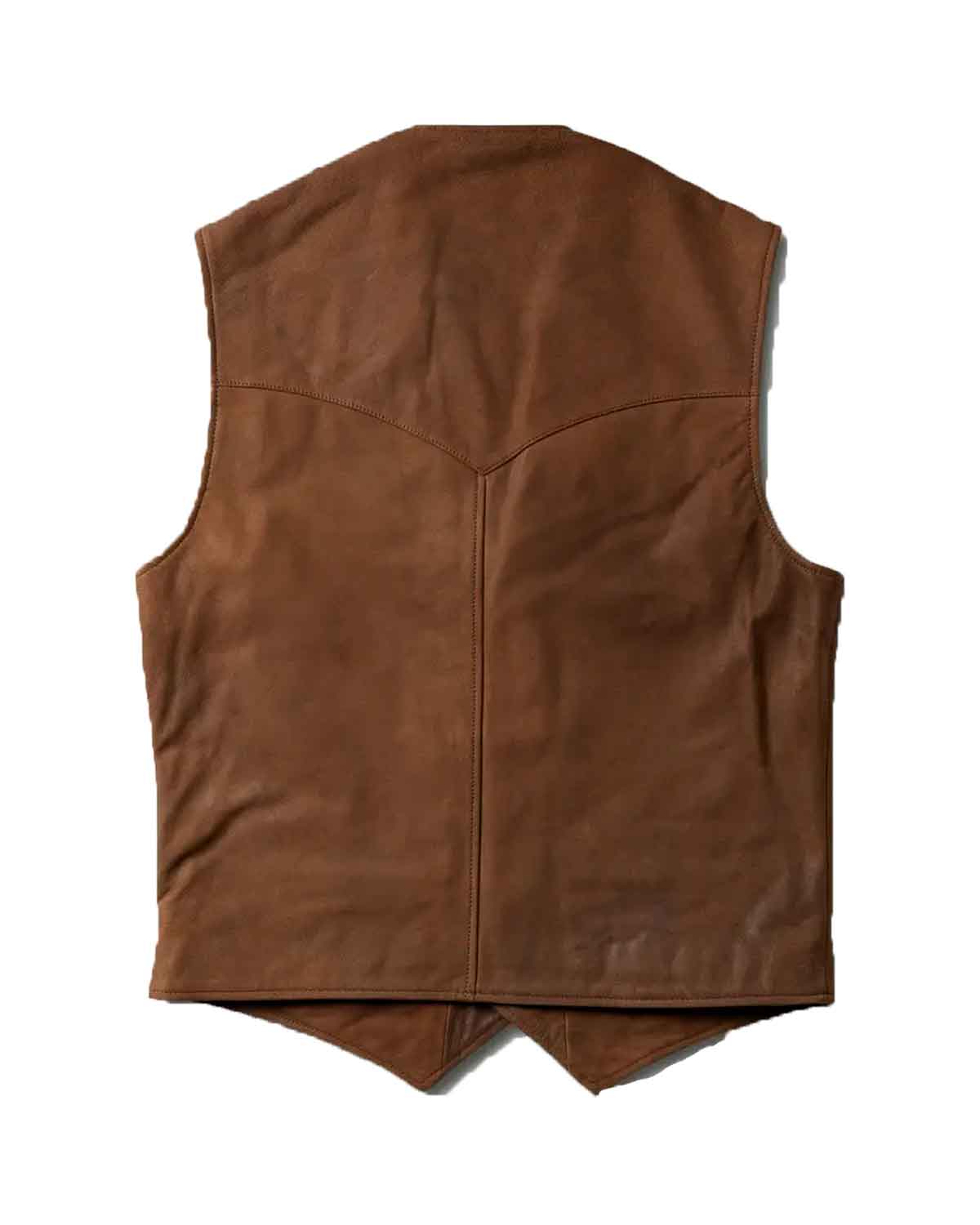 Mens  Classic Brown Western Leather Vest