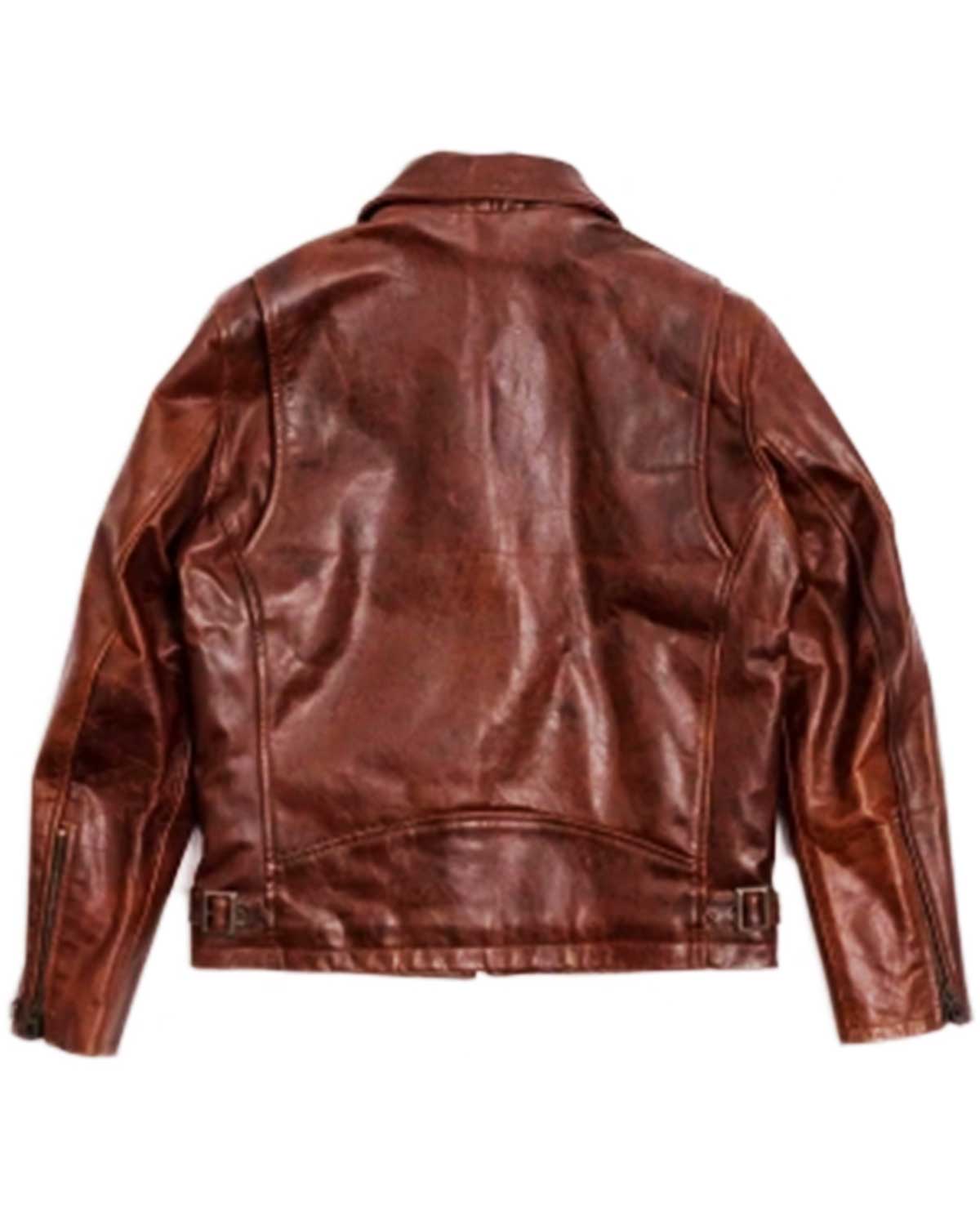 Mens  Street Wear Vintage Brown Leather Jacket