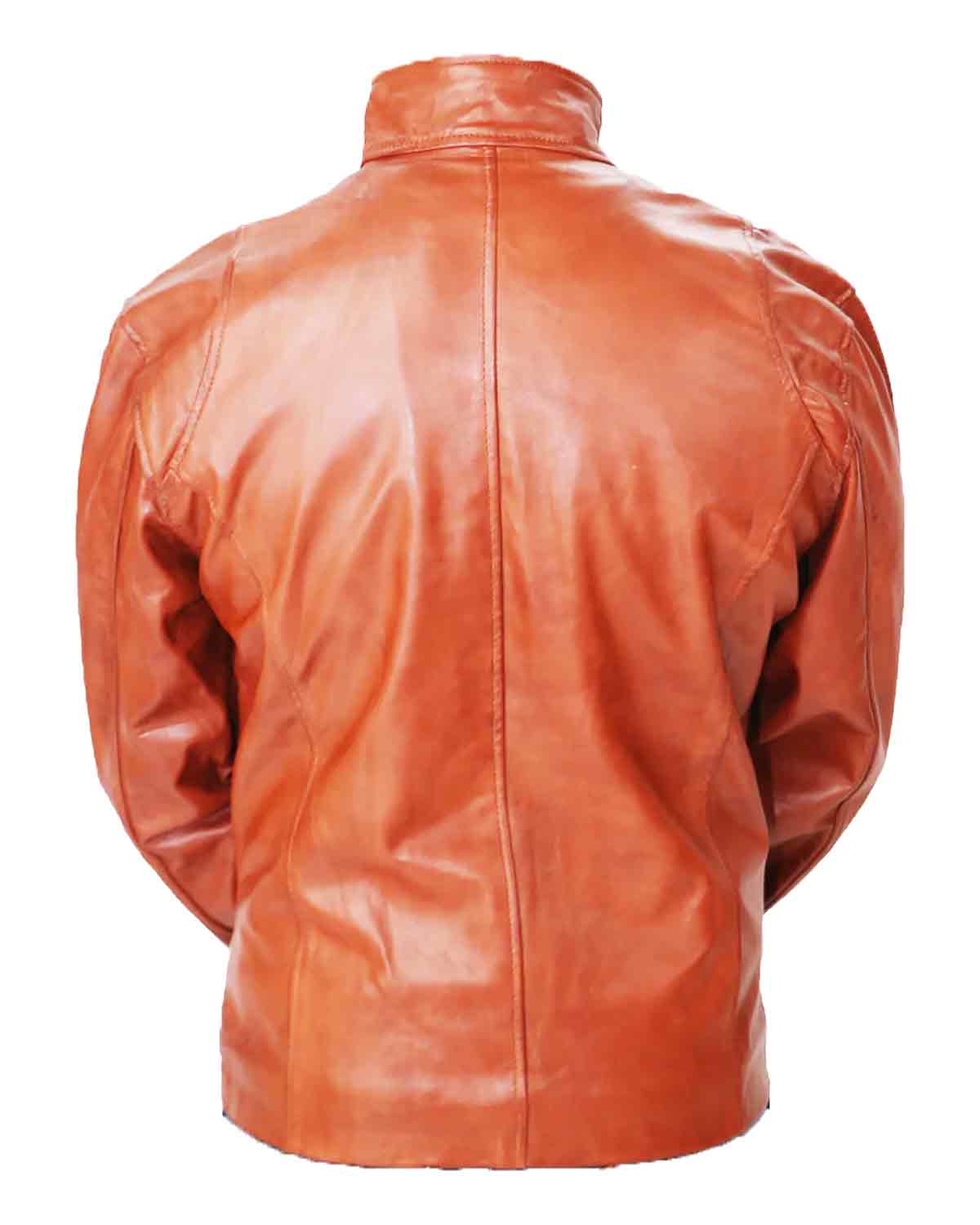 Mens Fashion Brown Genuine Leather Jacket