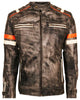 Mens Cafe Racer & Slim Fit Distressed Brown Leather Jacket