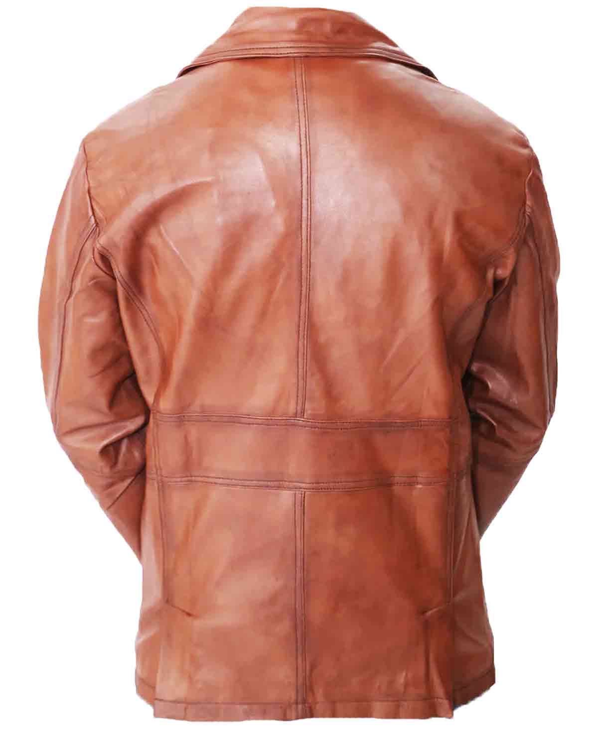 Mens Brown Leather Blazer coat