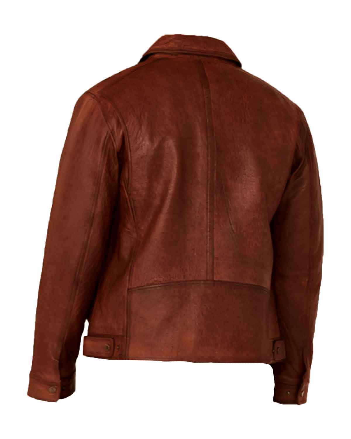 Mens  Rugged Lamb Western Leather Jacket