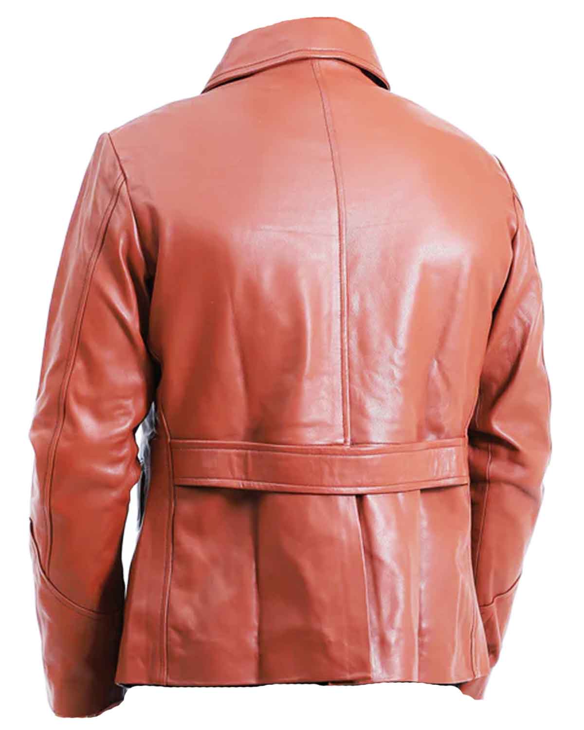 Mens Tan Brown Leather Coat