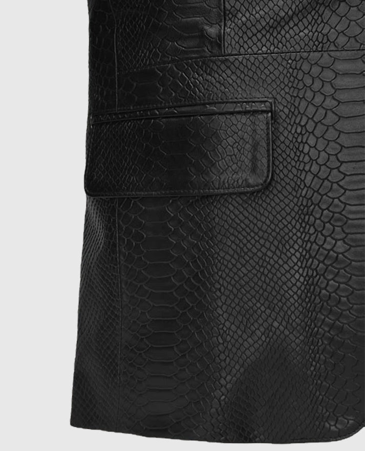Men's Python Catwalk Leather Black Blazer