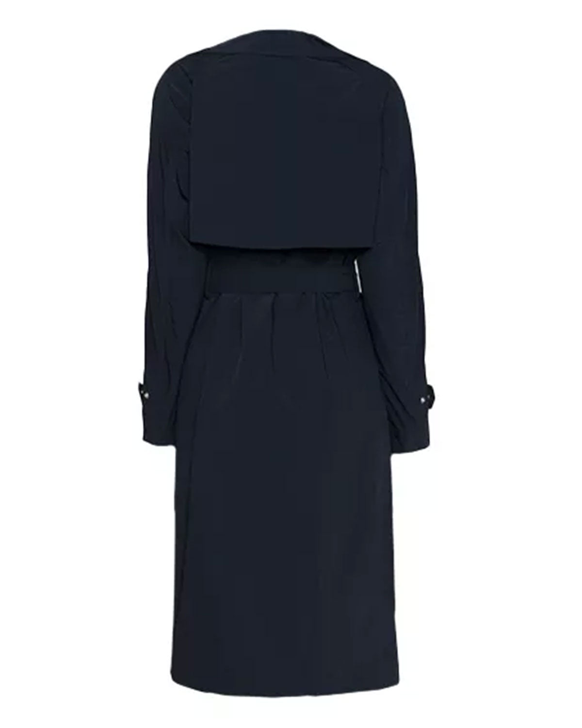 Womens  Long Navy Blue Trench Coat