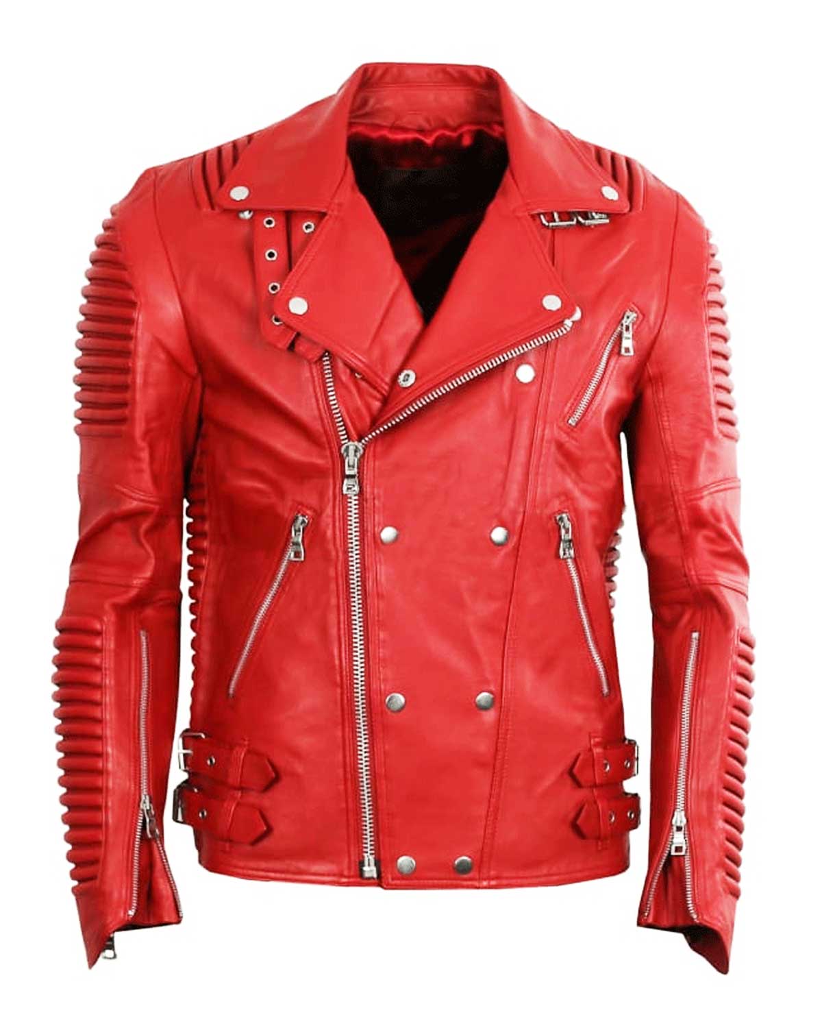 Mens  Godspeed Biker Padded Leather Jacket