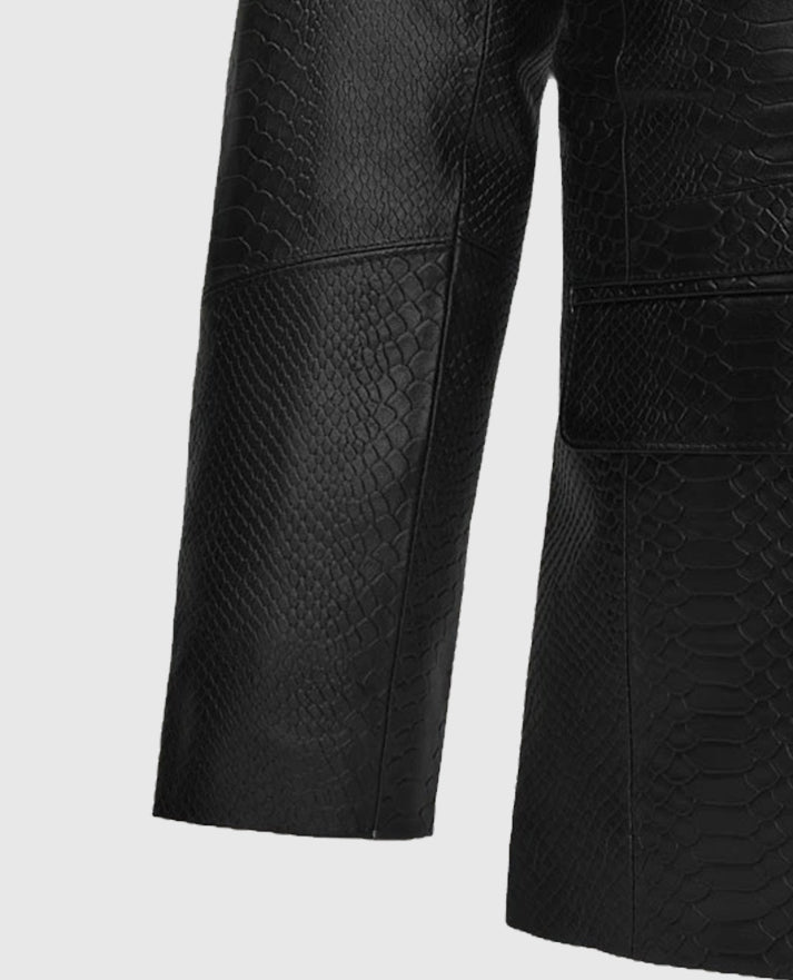 Men's Python Catwalk Leather Black Blazer