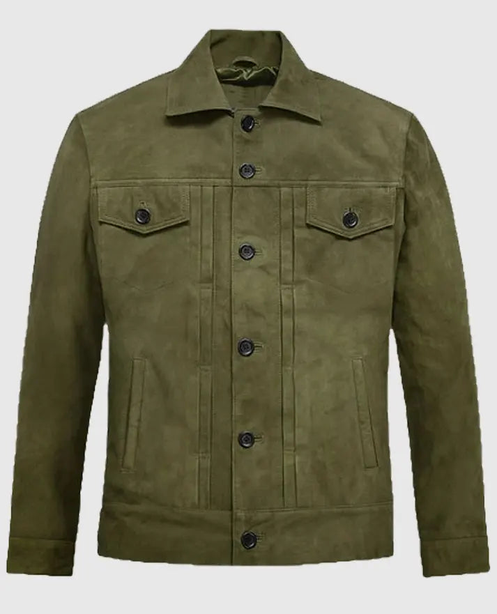 Ryan Reynolds Green Suede Jacket