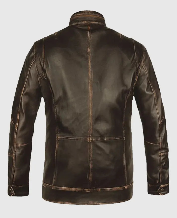 Men's Retro Dark Brown Leather Jacket
