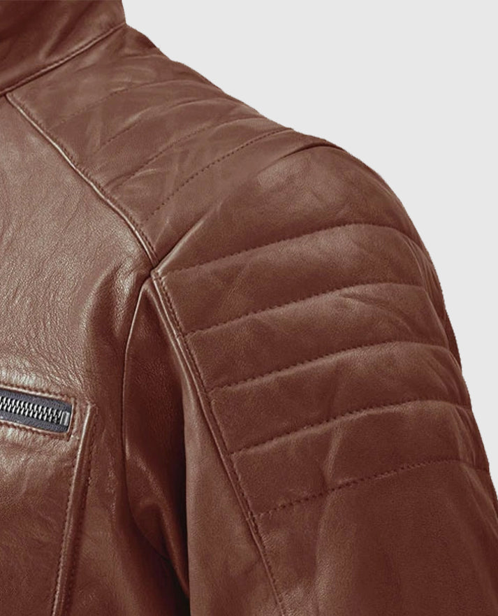Men's Firefly Moto Tan Leather Jacket