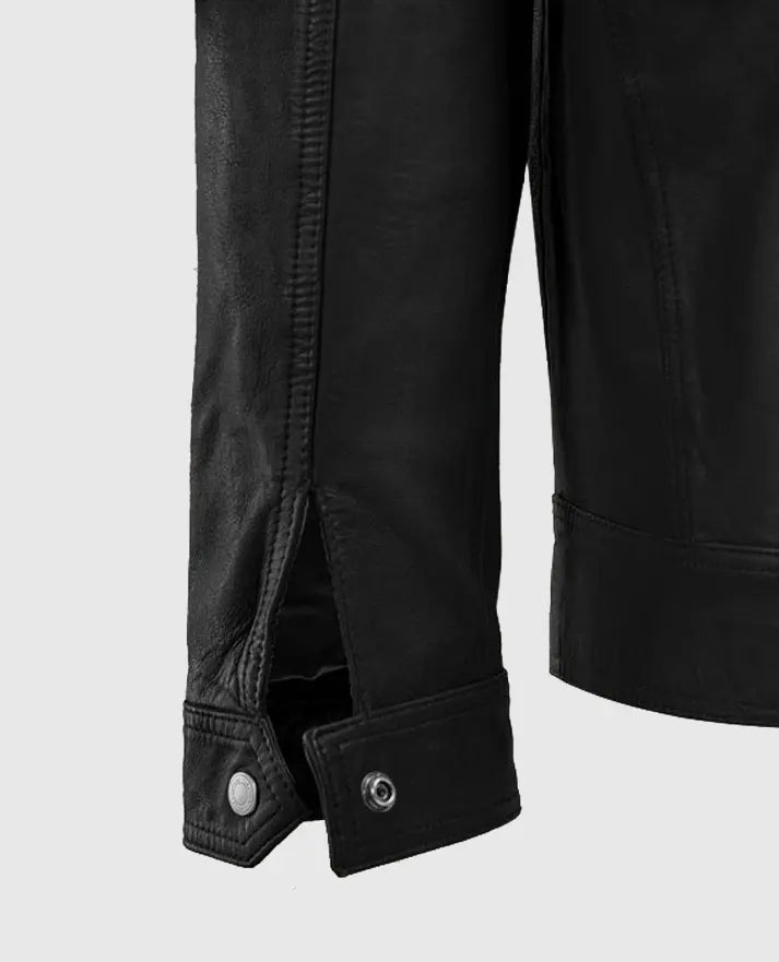 Men's Black Biker Thunder Storm Leather Jacket