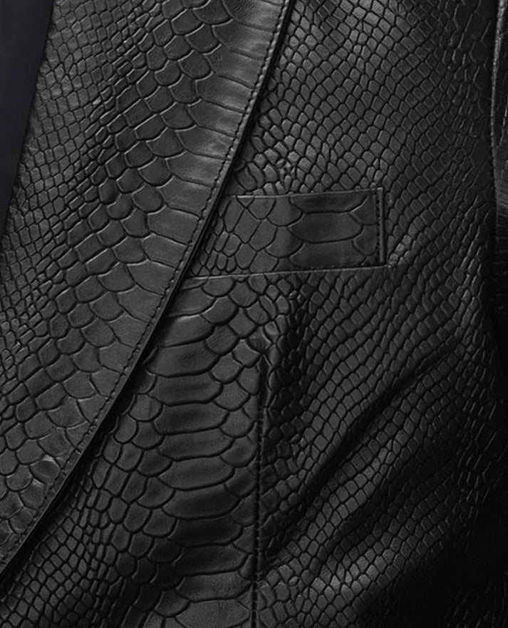 Men's Python Catwalk Leather Black Blazer