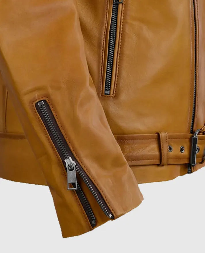 Men's Rutland Caramel Brown Riding Leather Jacket