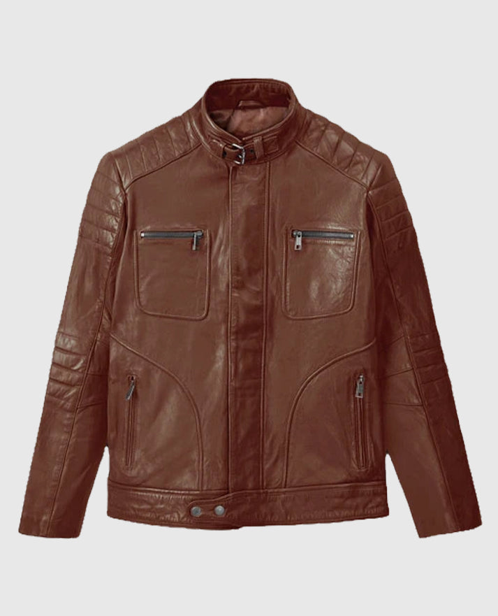 Men's Firefly Moto Tan Leather Jacket
