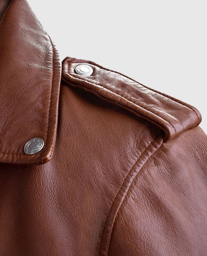 Men's Tan Beast Biker Leather Jacket