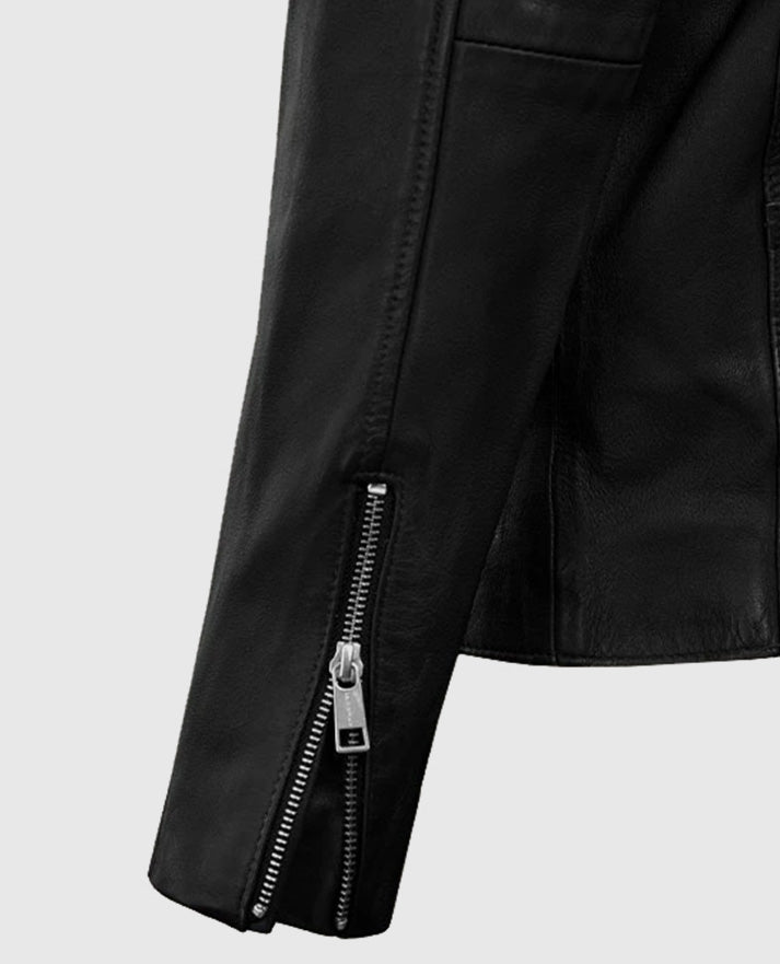 Motorad Black Biker Leather Jacket for Men