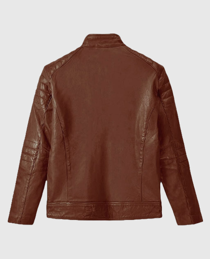 Men's Firefly Moto Tan Leather Jacket