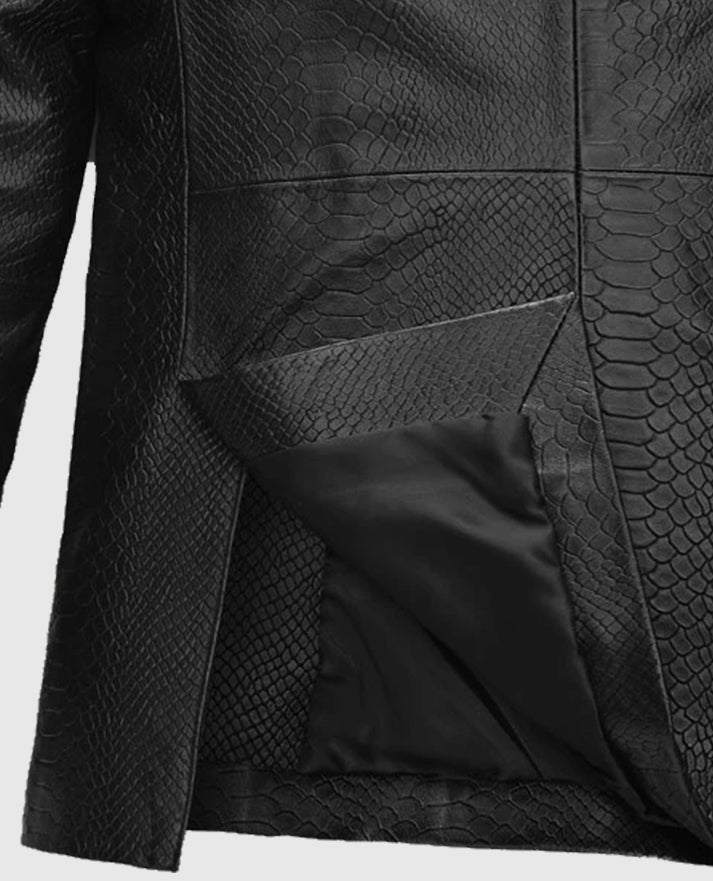 Men's Python Catwalk Leather Black Blazer