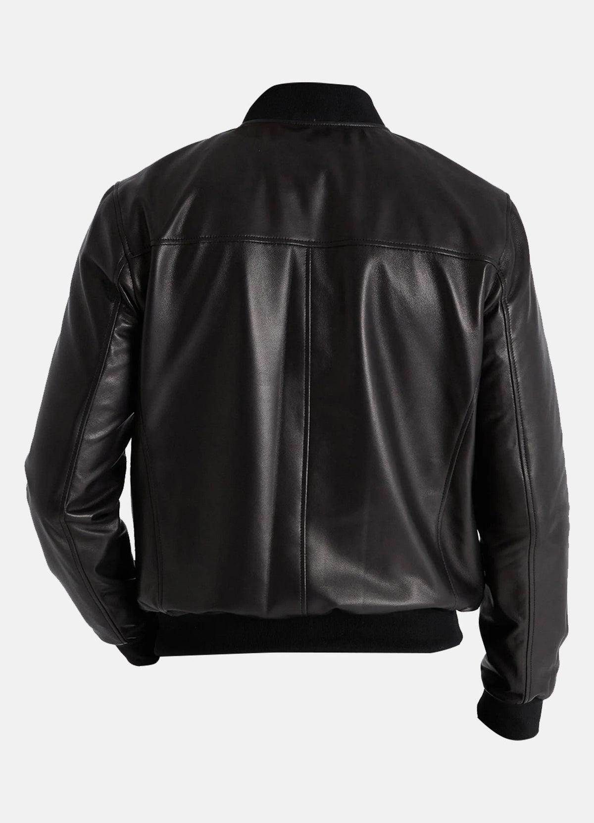 Mens limfit Black Bomber Leather Jacket
