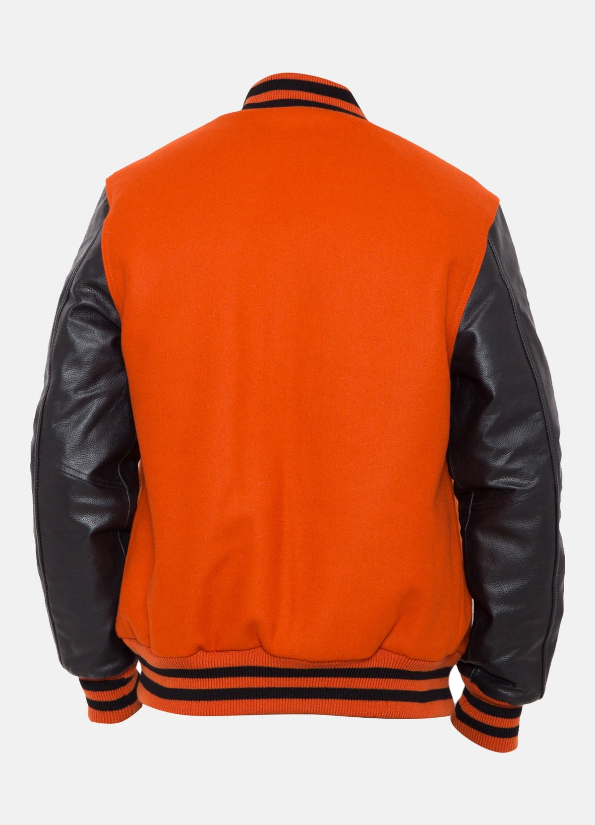 Mens Orange and Black Varsity Jacket