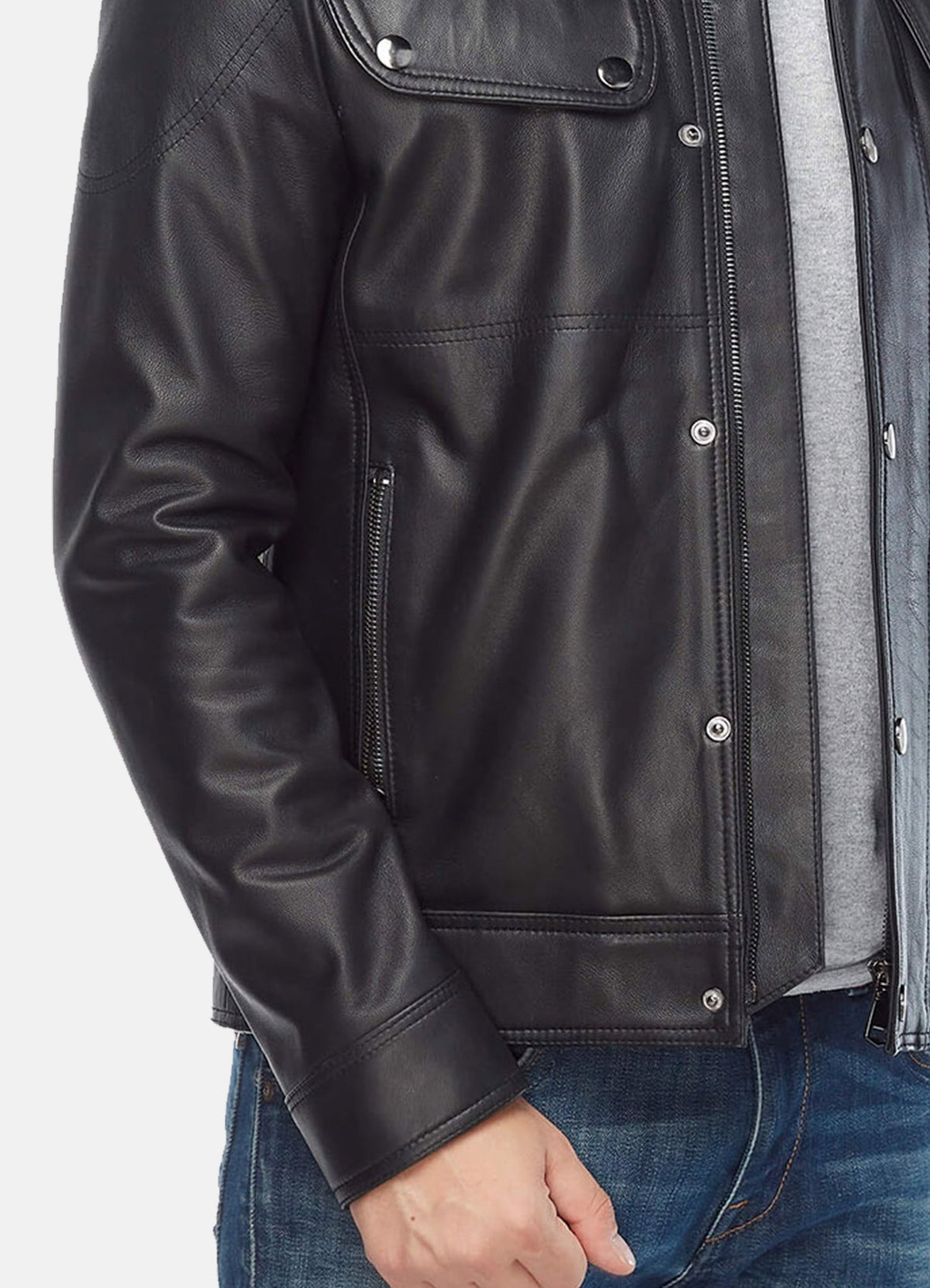 Mens oft Black Biker Leather Jacket