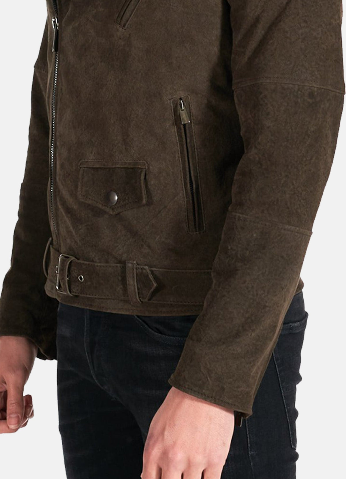 Mens oft Umber Suede Leather Jacket