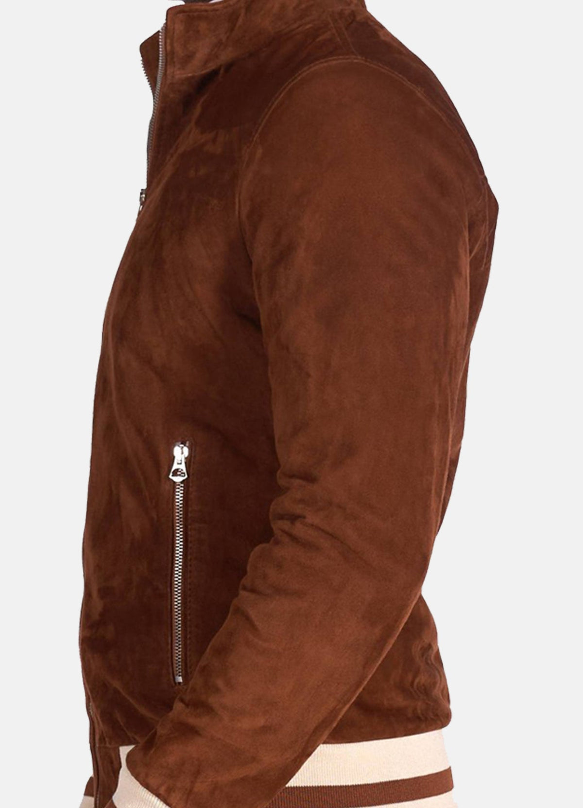 Mens limfit Brown Suede Leather Jacket