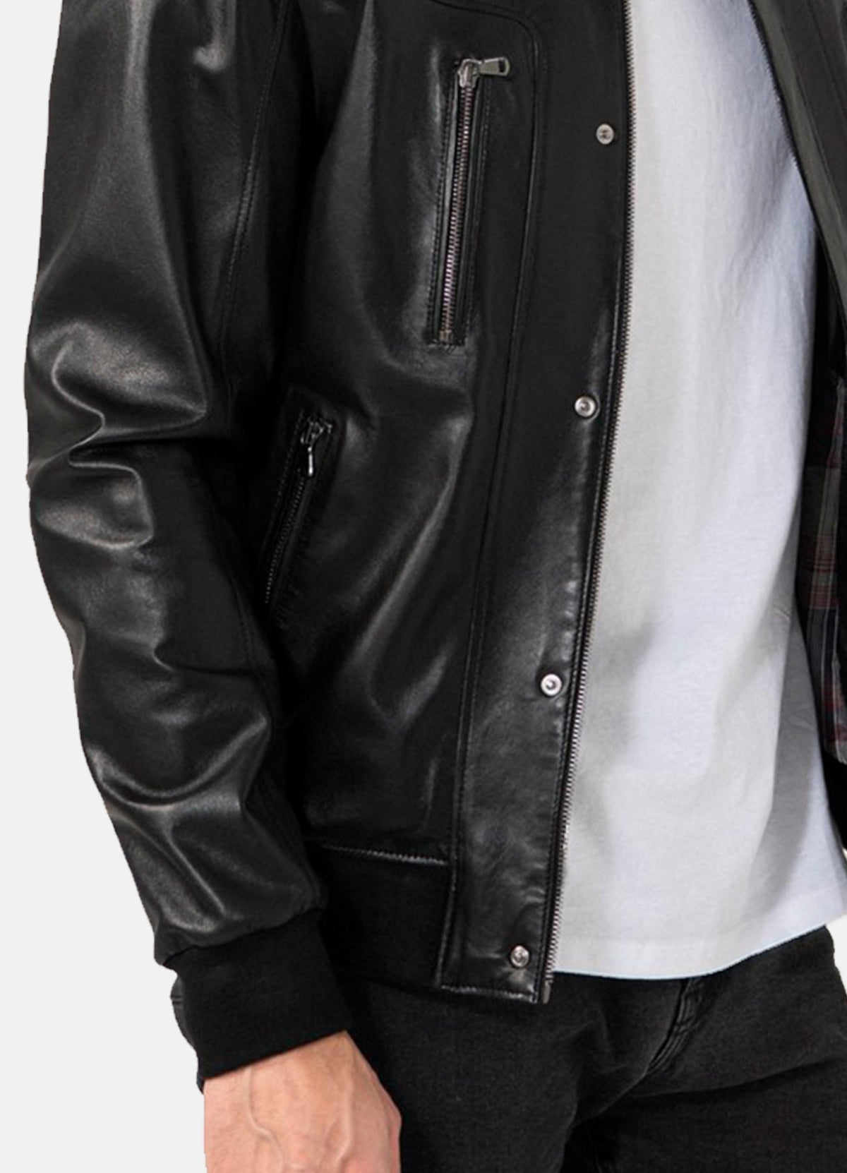 Mens ports Black Lambskin Leather Jacket