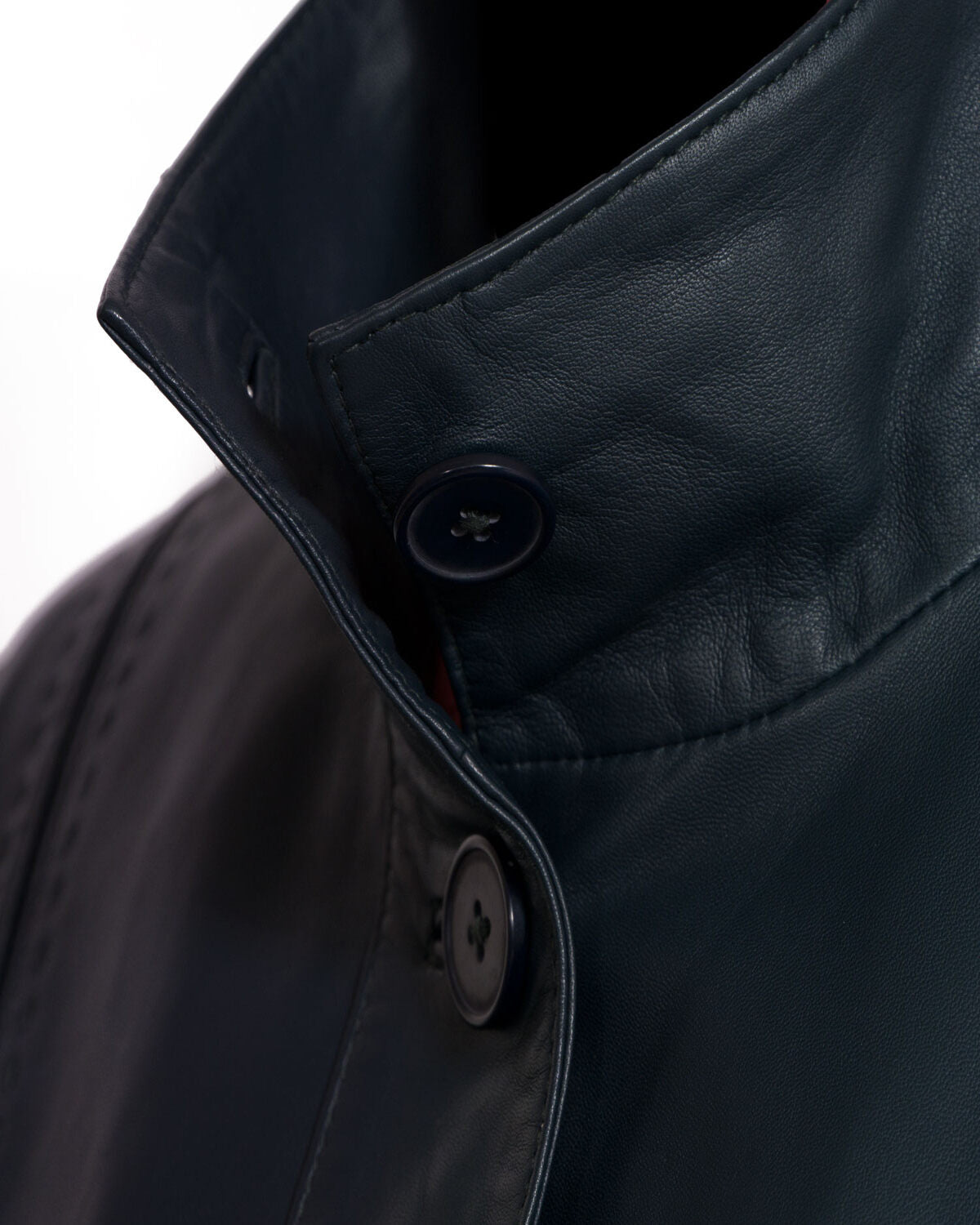 Womens  Navy Blue Stylish Leather Biker Jacket