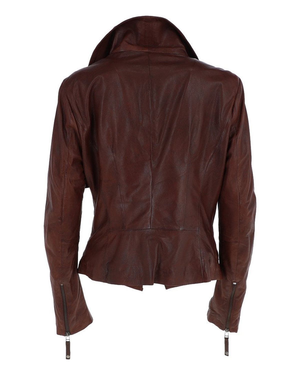 Womens Oxblood Biker Leather Jacket