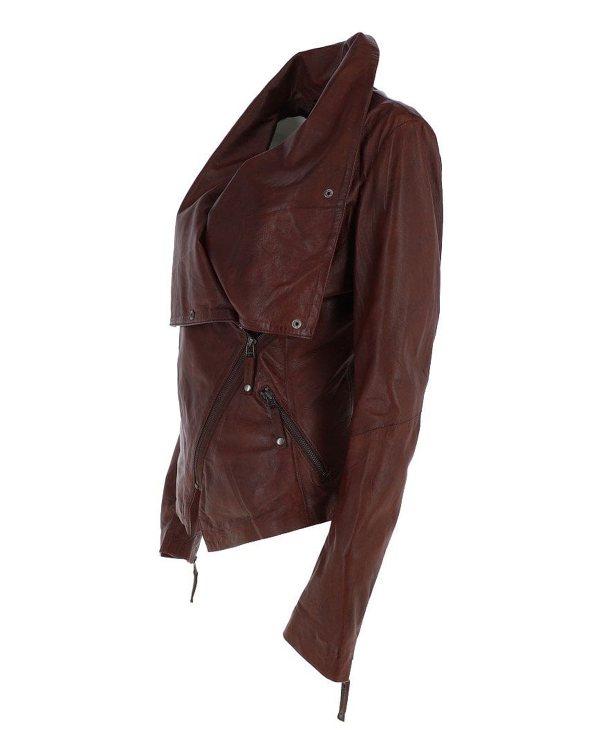 Womens Oxblood Biker Leather Jacket