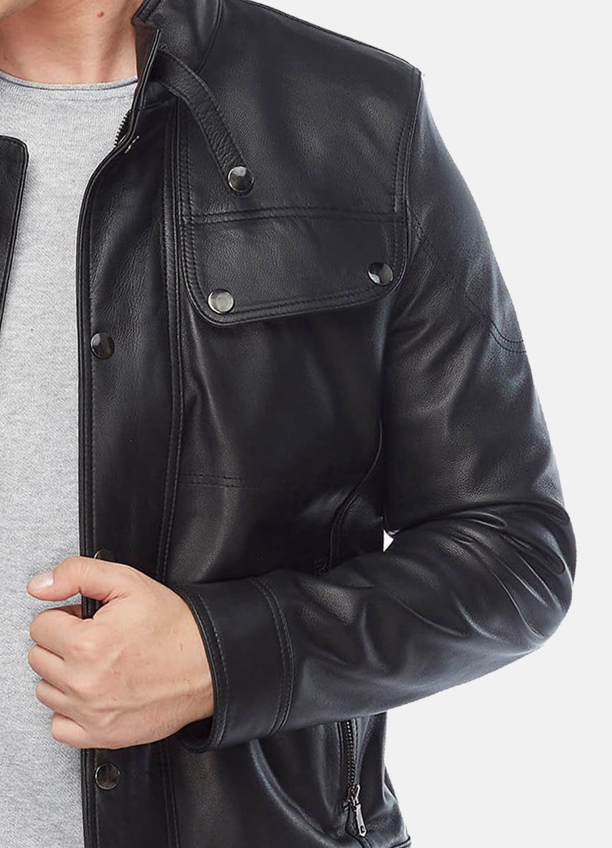 Mens oft Black Biker Leather Jacket