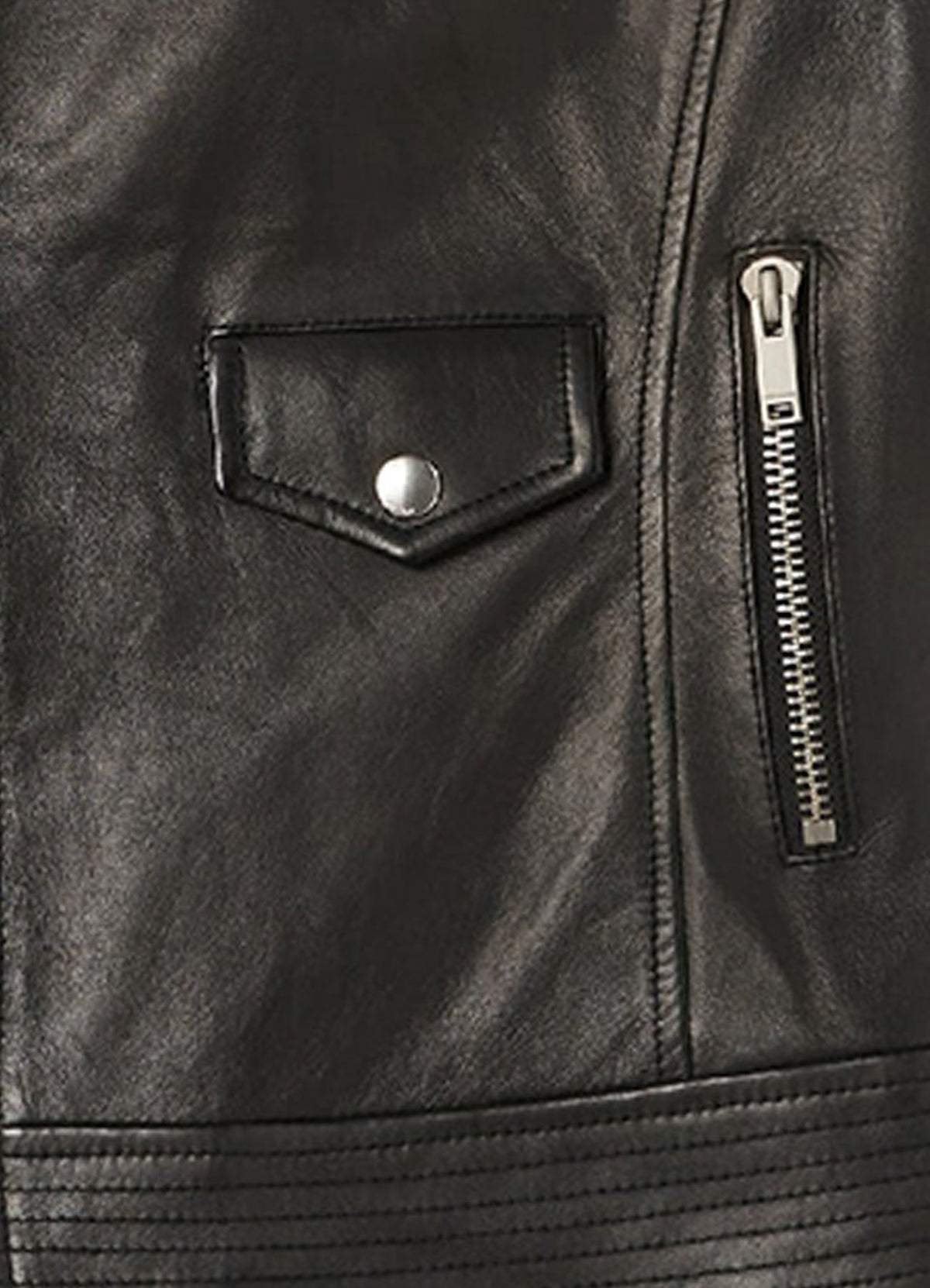 Womens Regular Fit Black Biker Leather Vest