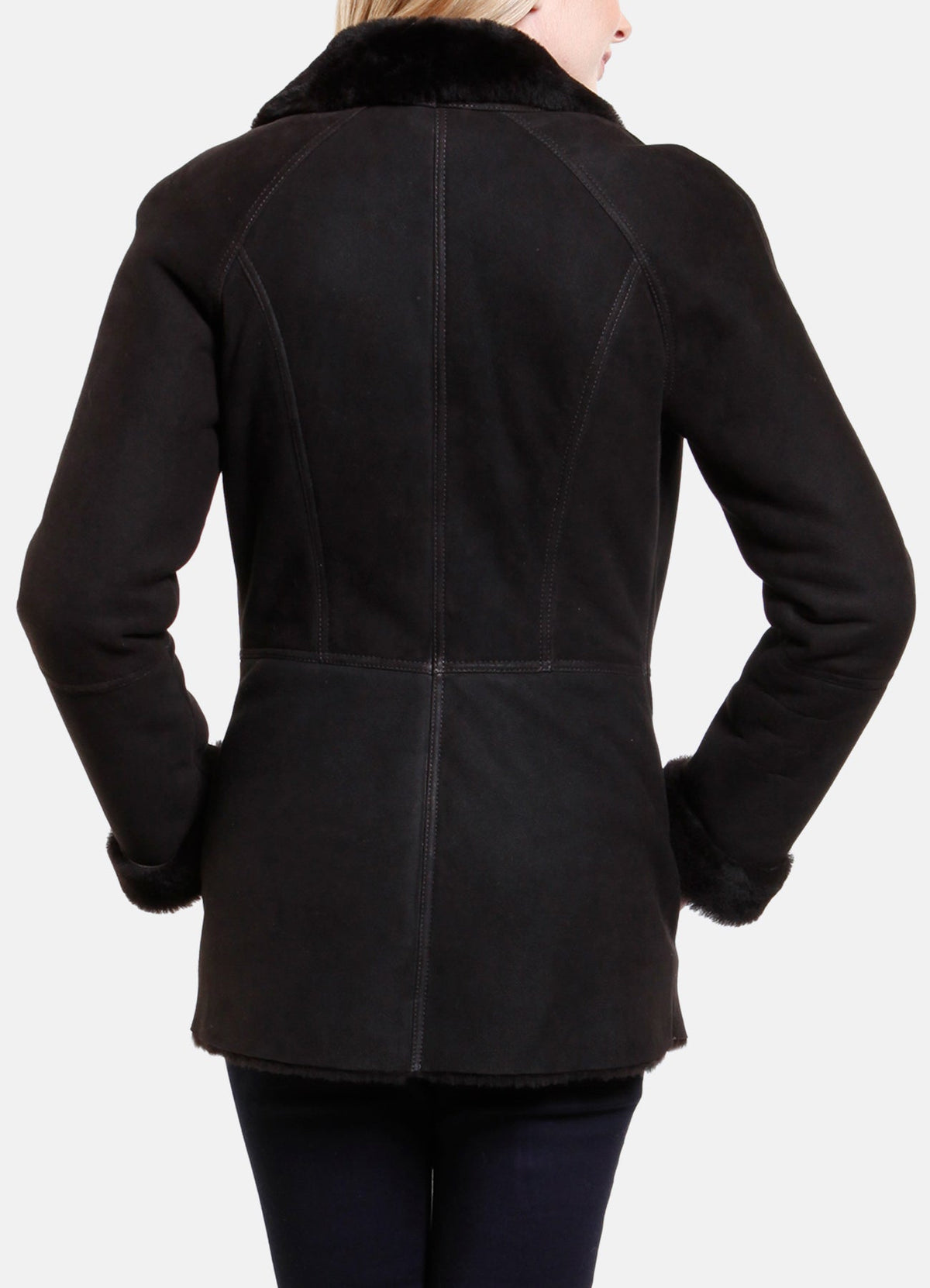 Womens Iconic Black Shearling Leather Jacket