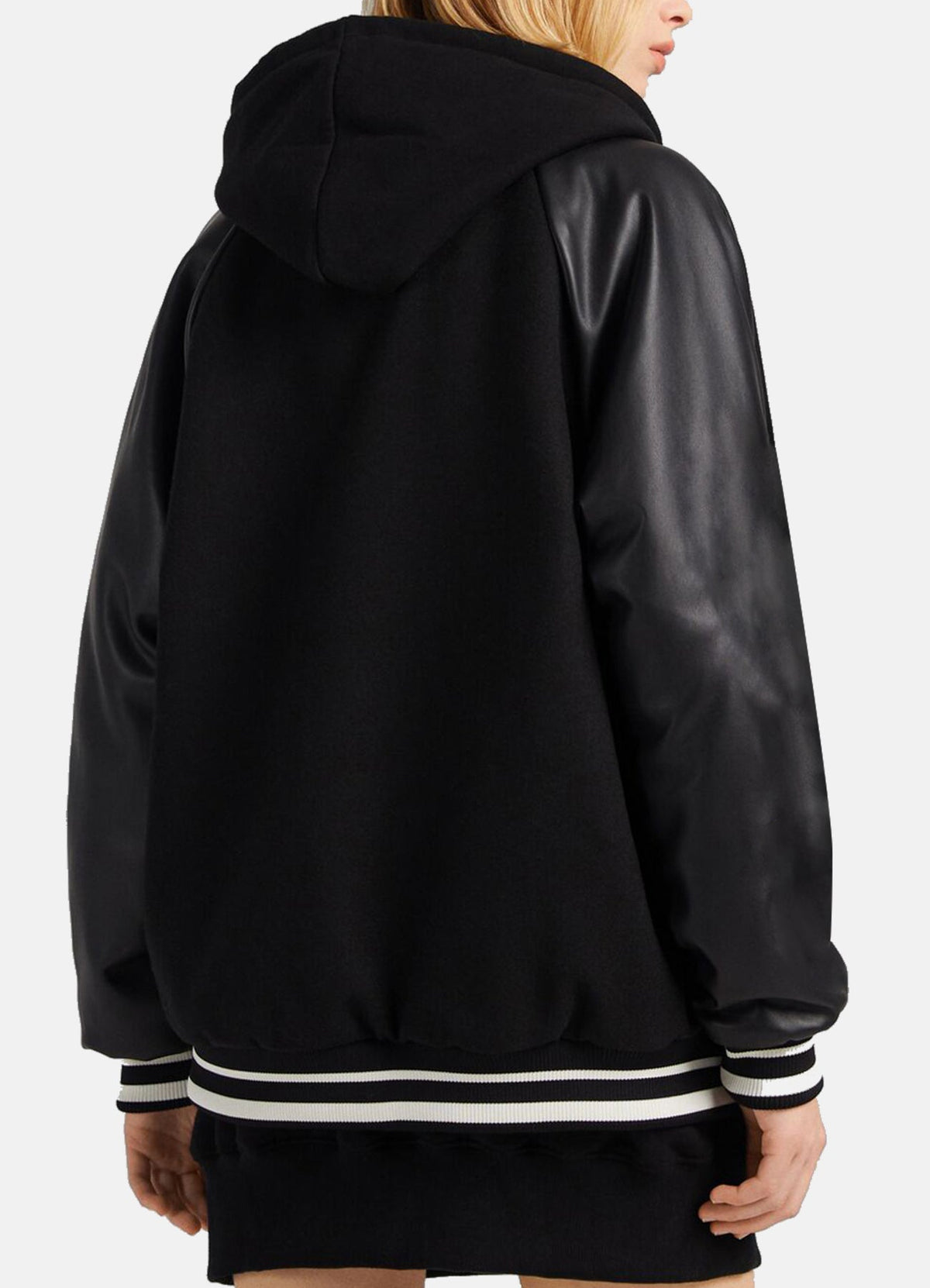 Womens Oversized Black Varsity Jacket