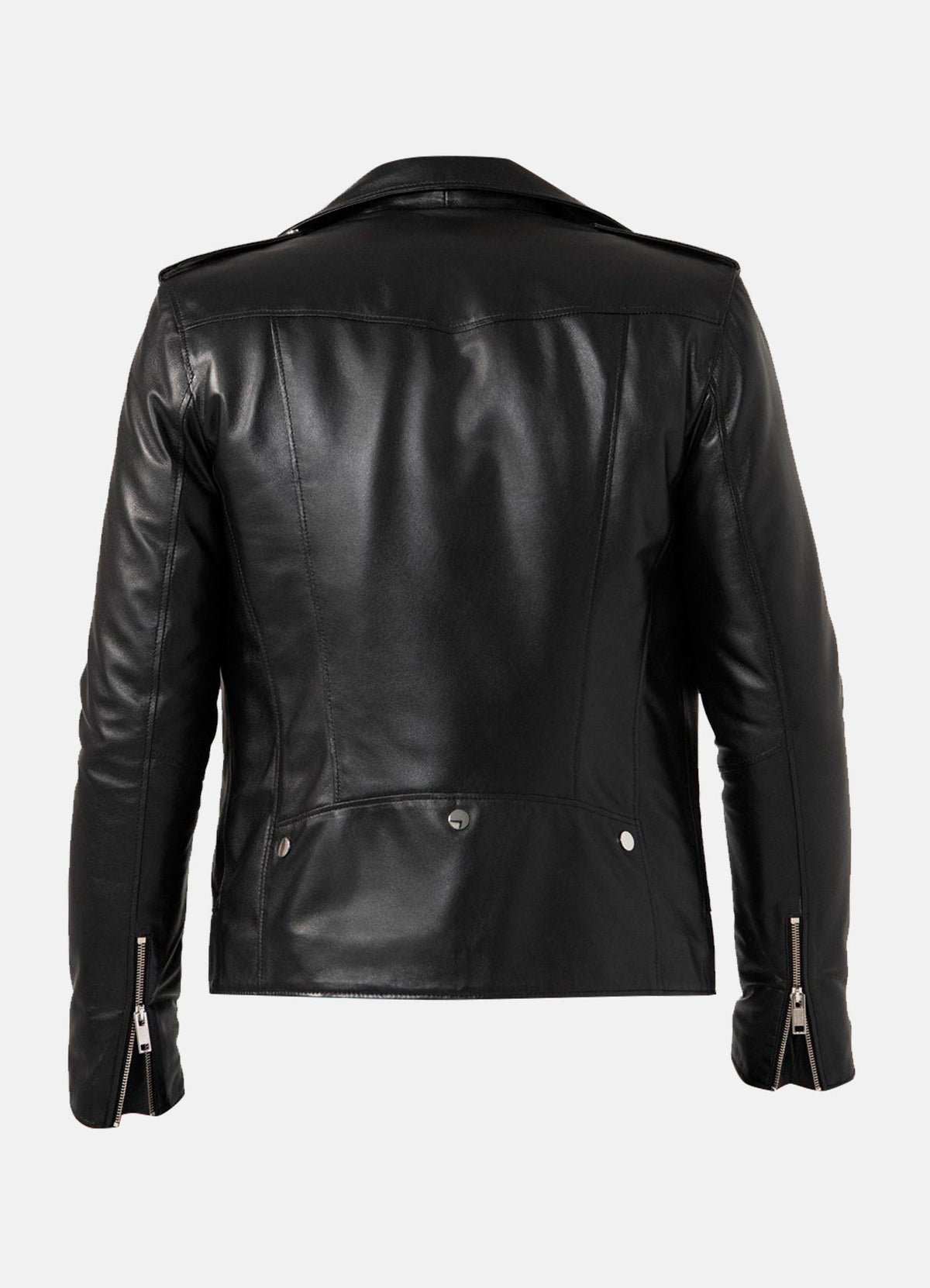 Mens hiny Black Biker Leather Jacket