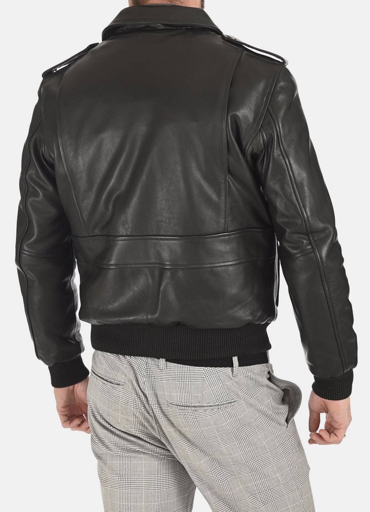 Mens oft Black Bomber Leather Jacket